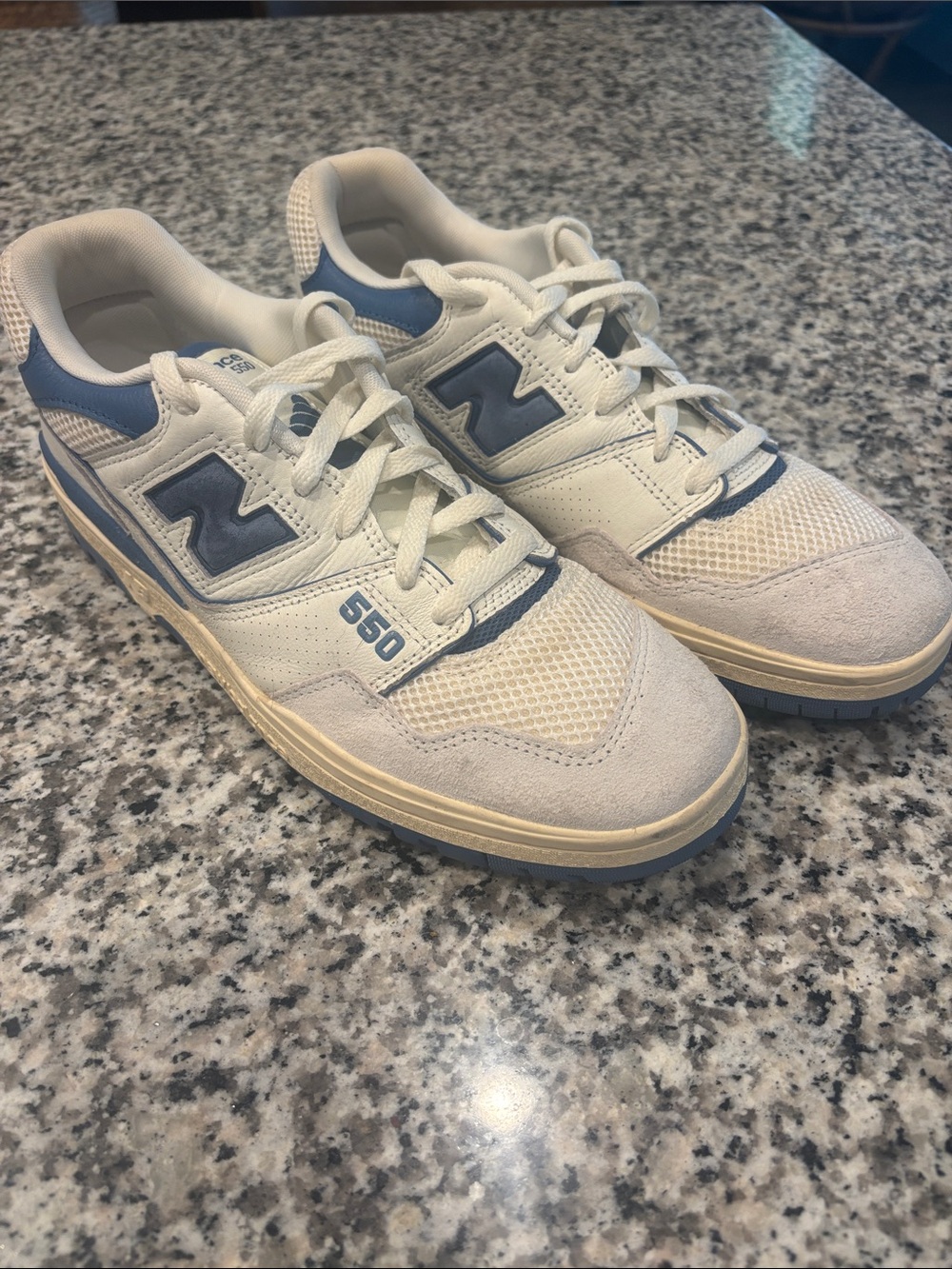 New Balance 550 Men’s White & Blue Low-Top Athletic Sneakers